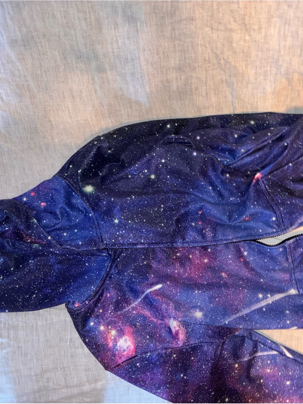 Galaxy-Print Kids Footie Romper - Navy & Purple